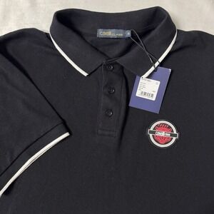 Cavalli Class Polo Shirt Black Short Sleeve Logo Trim‎ Casual Mens Size M